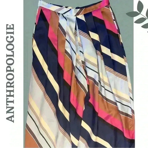 Anthropologie Maeve Wide Leg Pant Striped Geometric Print Bold Boho Style Size 6 - Picture 8 of 10